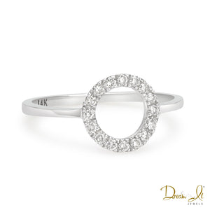 14 Karat White Gold and Diamond (0.19ct) Open Halo Ring | Dream It Jewels