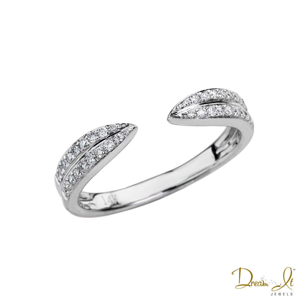 14 Karat White Gold and Diamond (0.19ct) Stackable Ring Design | Dream It Jewels 