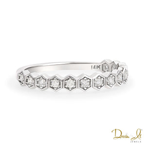 14 Karat White Gold and Diamond (0.19ct) Stackable Ring | Dream It Jewels