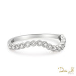 14 Karat White Gold and Diamond (0.19ct) Stackable Wavy Ring | Dream It Jewels