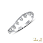 14 Karat White Gold and Diamond (0.20ct) Beaded Design Wavy Ring | Dream It Jewels 