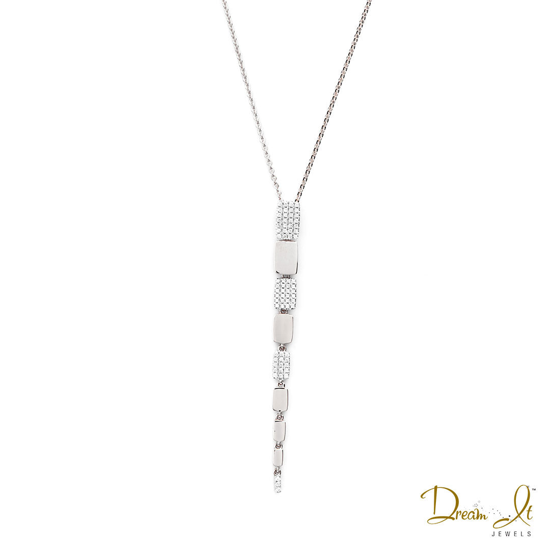 14 Karat White Gold and Diamond (0.21ct) Pendant | Dream It Jewels
