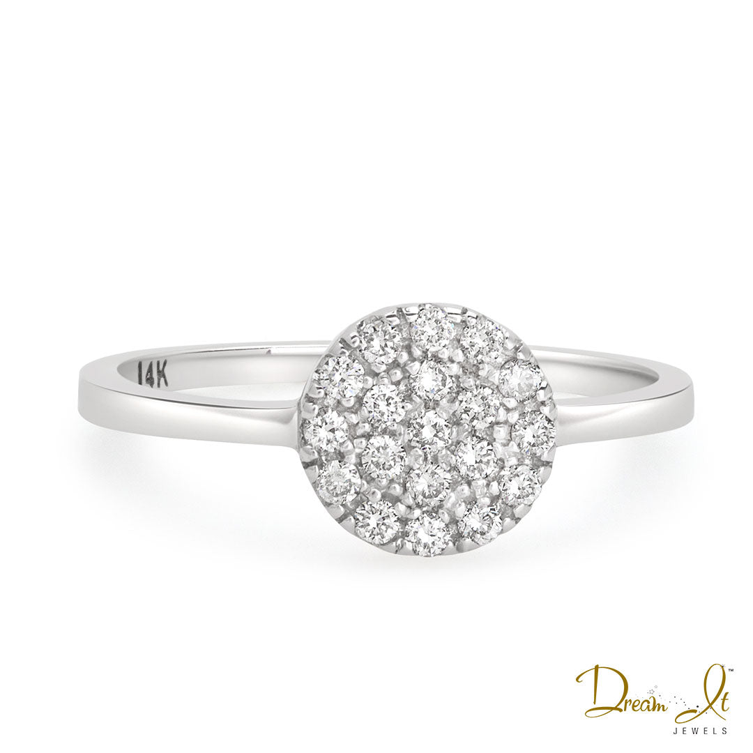 14 Karat White Gold and Diamond (0.23ct) Cluster Ring | Dream It Jewels