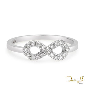 14 Karat White Gold and Diamond (0.23ct) Infinity Ring | Dream It Jewels