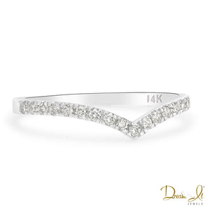 14 Karat White Gold and Diamond (0.23ct) Stackable Pave Set Ring | Dream It Jewels