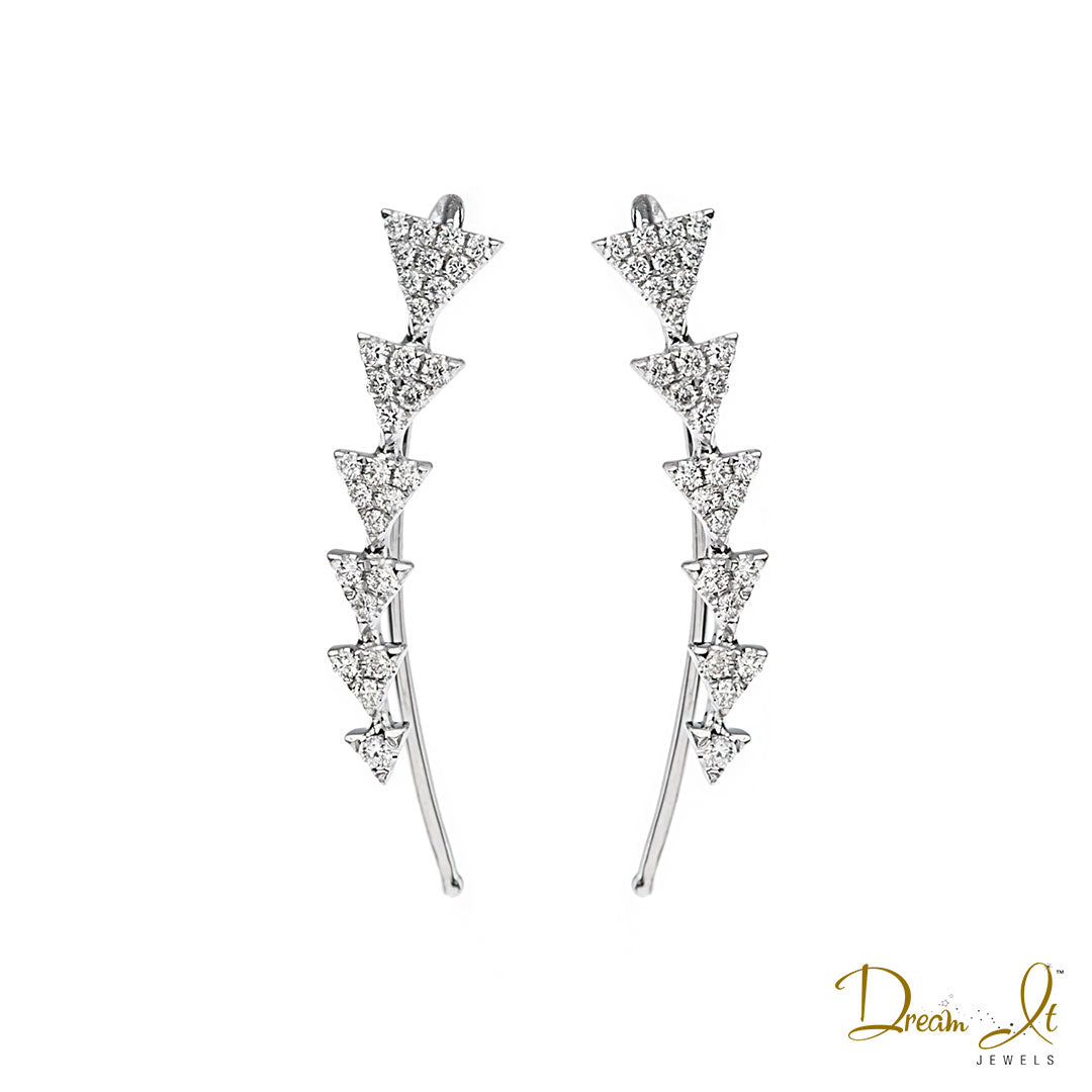 14 Karat White Gold and Diamond (0.24ct) Earrings | Dream It Jewels