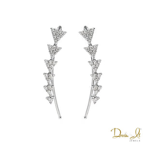 14 Karat White Gold and Diamond (0.24ct) Earrings | Dream It Jewels