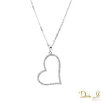 14 Karat White Gold and Diamond (0.24ct) Heart Pendant | Dream It Jewels