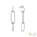 14 Karat White Gold and Diamond (0.24ct) Paper Clip Earrings | Dream It Jewels