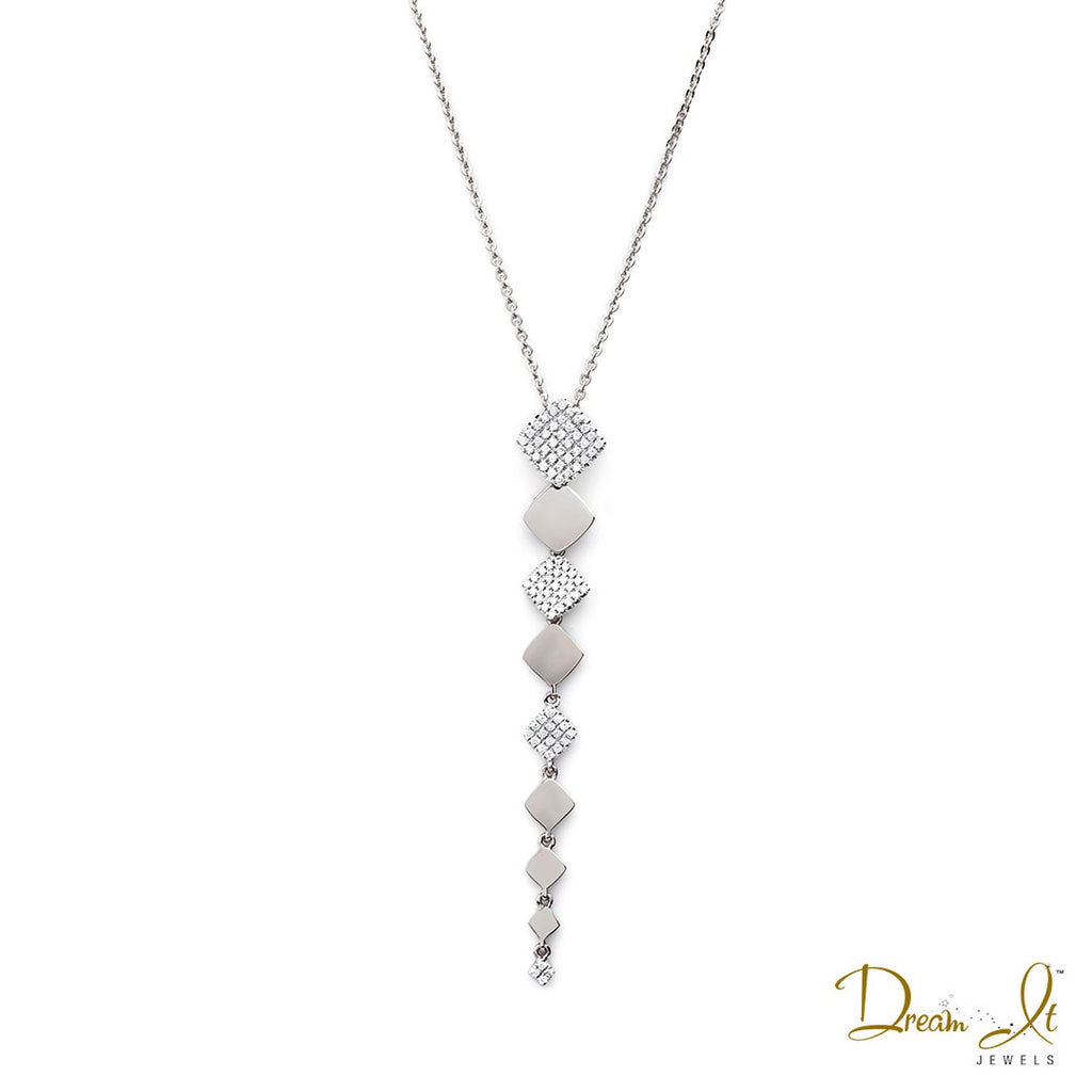 14 Karat White Gold and Diamond (0.24ct) Pendant | Dream It Jewels