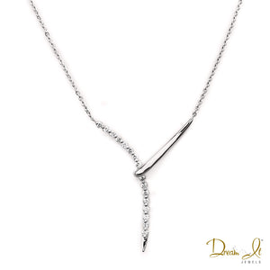 14 Karat White Gold and Diamond (0.29ct) Necklace | Dream It Jewels 