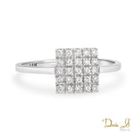 14 Karat White Gold and Diamond (0.30ct) Square Design Ring | Dream It Jewels