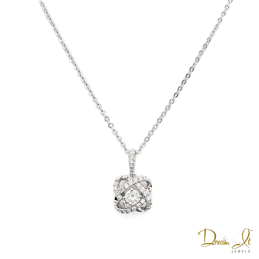 14 Karat White Gold and Diamond (0.36ct) Pendant | Dream It Jewels 