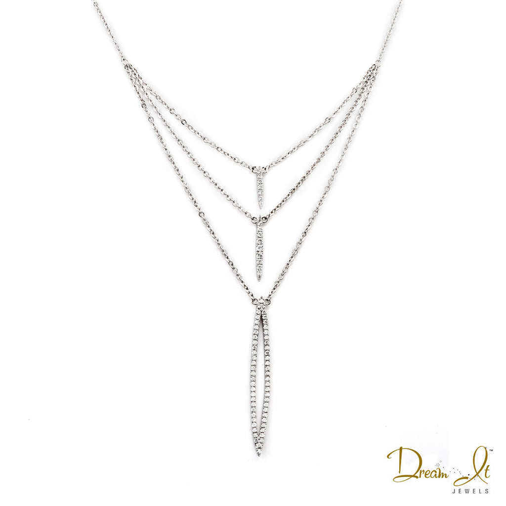 14 Karat White Gold and Diamond (0.37ct) Necklace | Dream It Jewels 