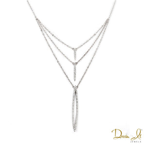 14 Karat White Gold and Diamond (0.37ct) Necklace | Dream It Jewels 