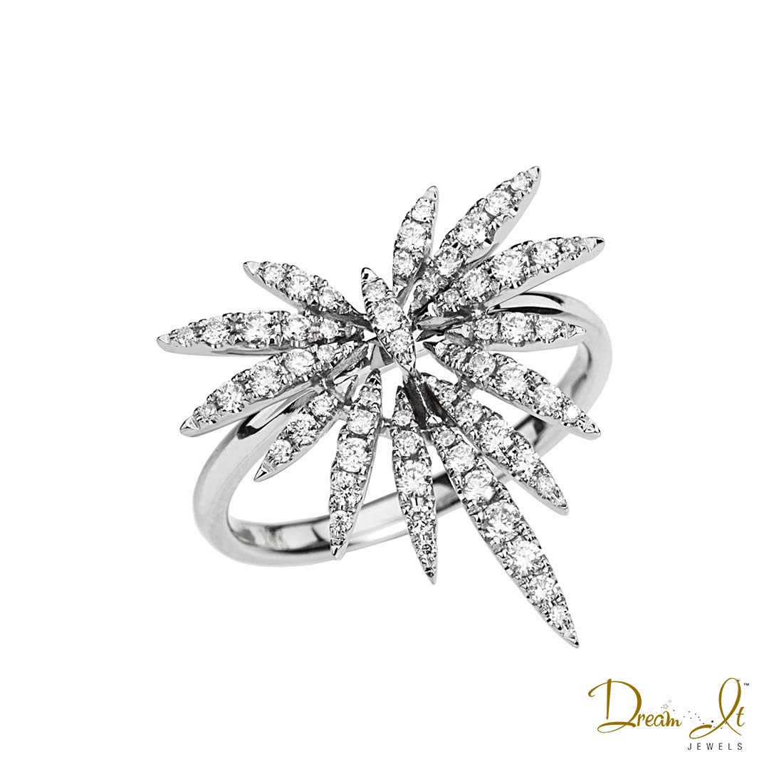 14 Karat White Gold and Diamond (0.41ct) Cocktail Ring | Dream It Jewels 