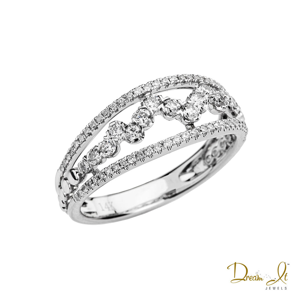 14 Karat White Gold and Diamond (0.45ct) Cocktail Ring | Dream It Jewels 