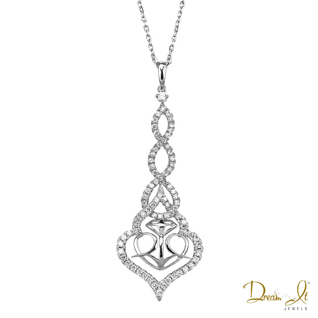 14 Karat White Gold and Diamond (0.45ct) Pendant | Dream It Jewels 