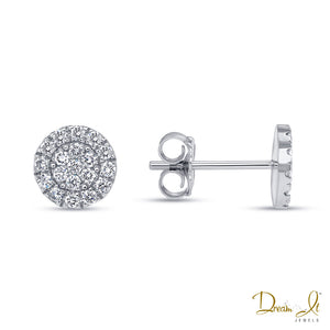 14 Karat White Gold and Diamond (0.46ct) Cluster Earrings - Dream It Jewels