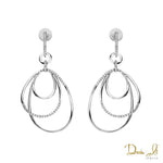14 Karat white Gold and Diamond (0.55ct) Dangling Hoop Earrings | Dream It Jewels