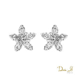 14 Karat White Gold and Diamond (0.64ct) Star Shape Earrings | Dream It Jewels