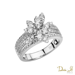 14 Karat White Gold and Diamond (1.09ct) Cocktail Ring | Dream It Jewels