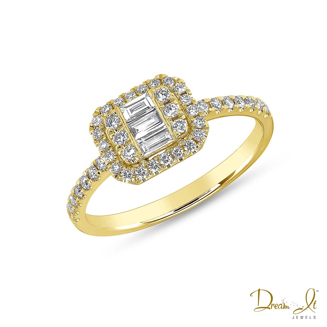 14 Karat Yellow Gold and Baguette Diamond (0.39ct) Ring | Dream It Jewels 
