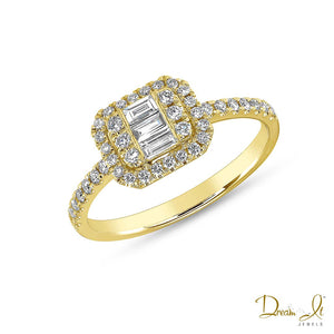 14 Karat Yellow Gold and Baguette Diamond (0.39ct) Ring | Dream It Jewels 