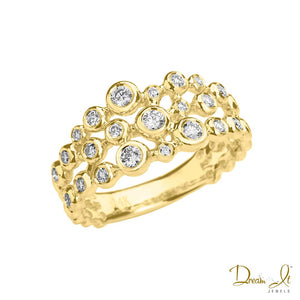 14 Karat Yellow Gold and Bezel Set Diamond (0.36ct) Band | Dream It Jewels 