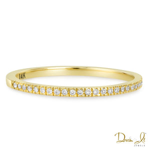 14 Karat Yellow Gold and Diamond (0.08ct) Stackable Ring | Dream It Jewels