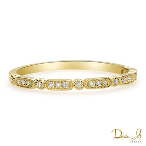 14 Karat Yellow Gold and Diamond (0.09ct) Stackable Ring | Dream It Jewels 