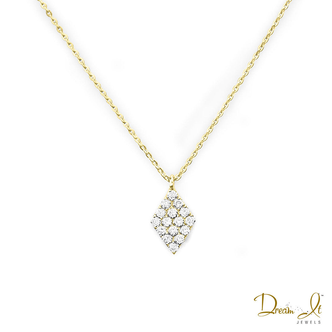 14 Karat Yellow Gold and Diamond (0.11ct) Pendant | Dream It Jewels