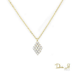 14 Karat Yellow Gold and Diamond (0.11ct) Pendant | Dream It Jewels