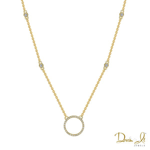 14 Karat Yellow Gold and Diamond (0.12ct) Necklace - Dream It Jewels 