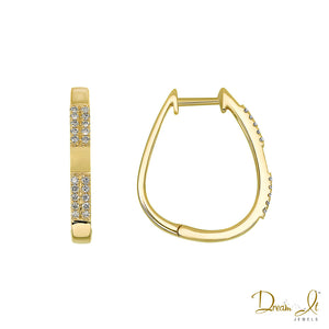 14 Karat Yellow Gold and Diamond (0.15ct) Hoop Earrings | Dream It Jewels
