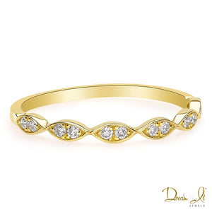 14 Karat Yellow Gold and Diamond (0.15ct) Stackable Ring | Dream It Jewels 