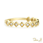 14 Karat Yellow Gold and Diamond (0.15ct) Stackable Ring | Dream It Jewels