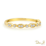 14 Karat Yellow Gold and Diamond (0.17ct) Stackable Ring | Dream It Jewels 