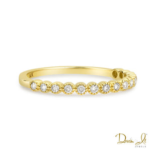 14 Karat Yellow Gold and Diamond (0.18ct) Stackable Ring | Dream It Jewels