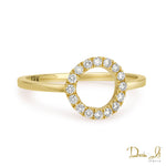14 Karat Yellow Gold and Diamond (0.19ct) Open Halo Ring | Dream It Jewels