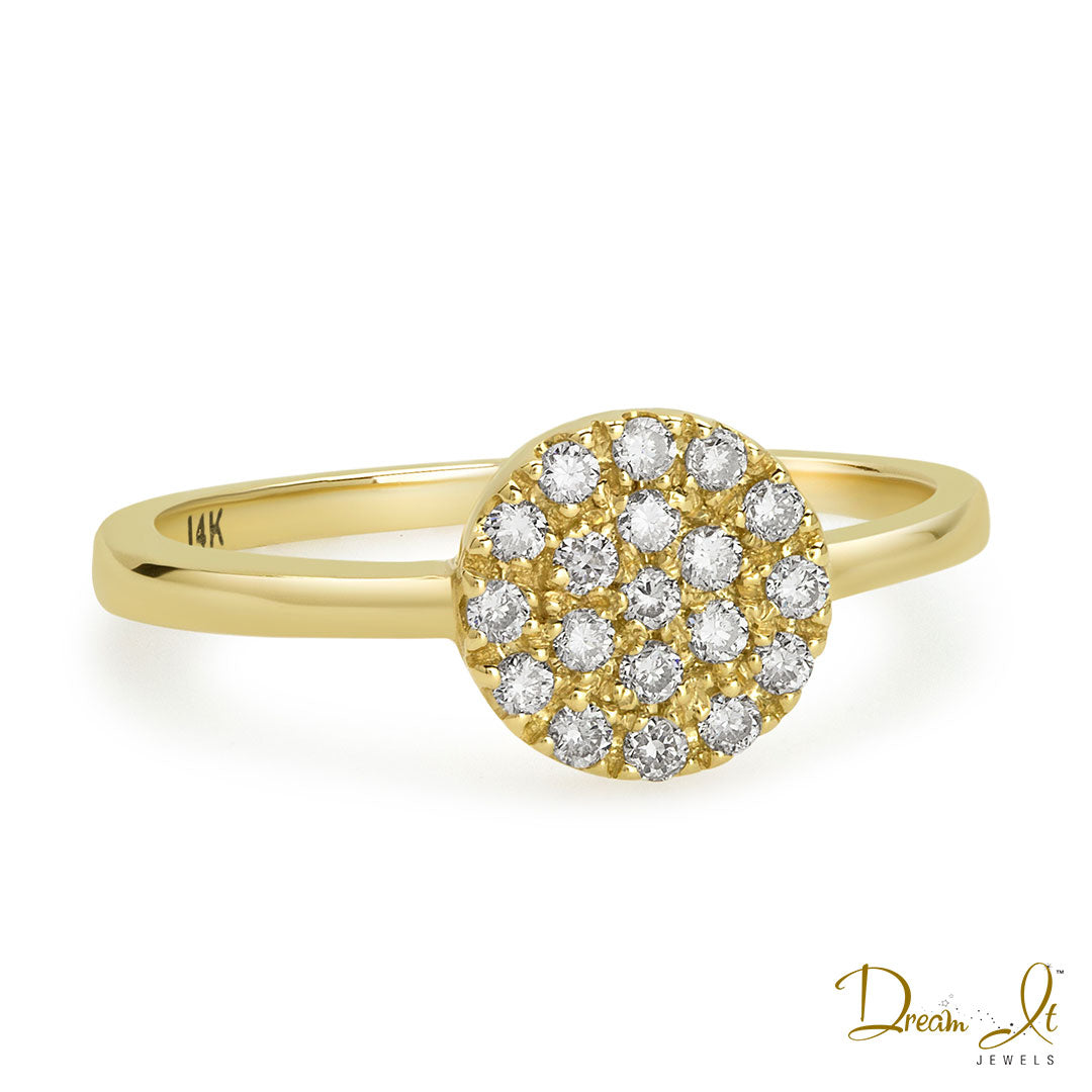 14 Karat Yellow Gold and Diamond (0.23ct) Cluster Ring | Dream It Jewels