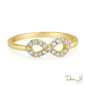 14 Karat Yellow Gold and Diamond (0.23ct) Infinity Ring | Dream It Jewels