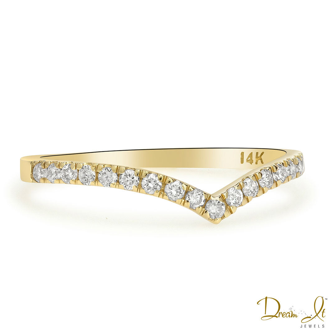 14 Karat Yellow Gold and Diamond (0.23ct) Stackable Pave Set Ring | Dream It Jewels