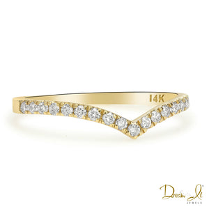 14 Karat Yellow Gold and Diamond (0.23ct) Stackable Pave Set Ring | Dream It Jewels