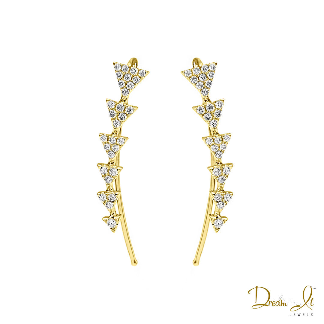 14 Karat Yellow Gold and Diamond (0.24ct) Earrings | Dream It Jewels