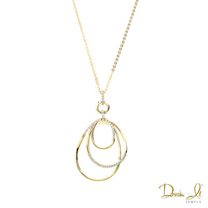 14 Karat Yellow Gold and Diamond (0.29ct) Hoop Pendant | Dream It Jewels 