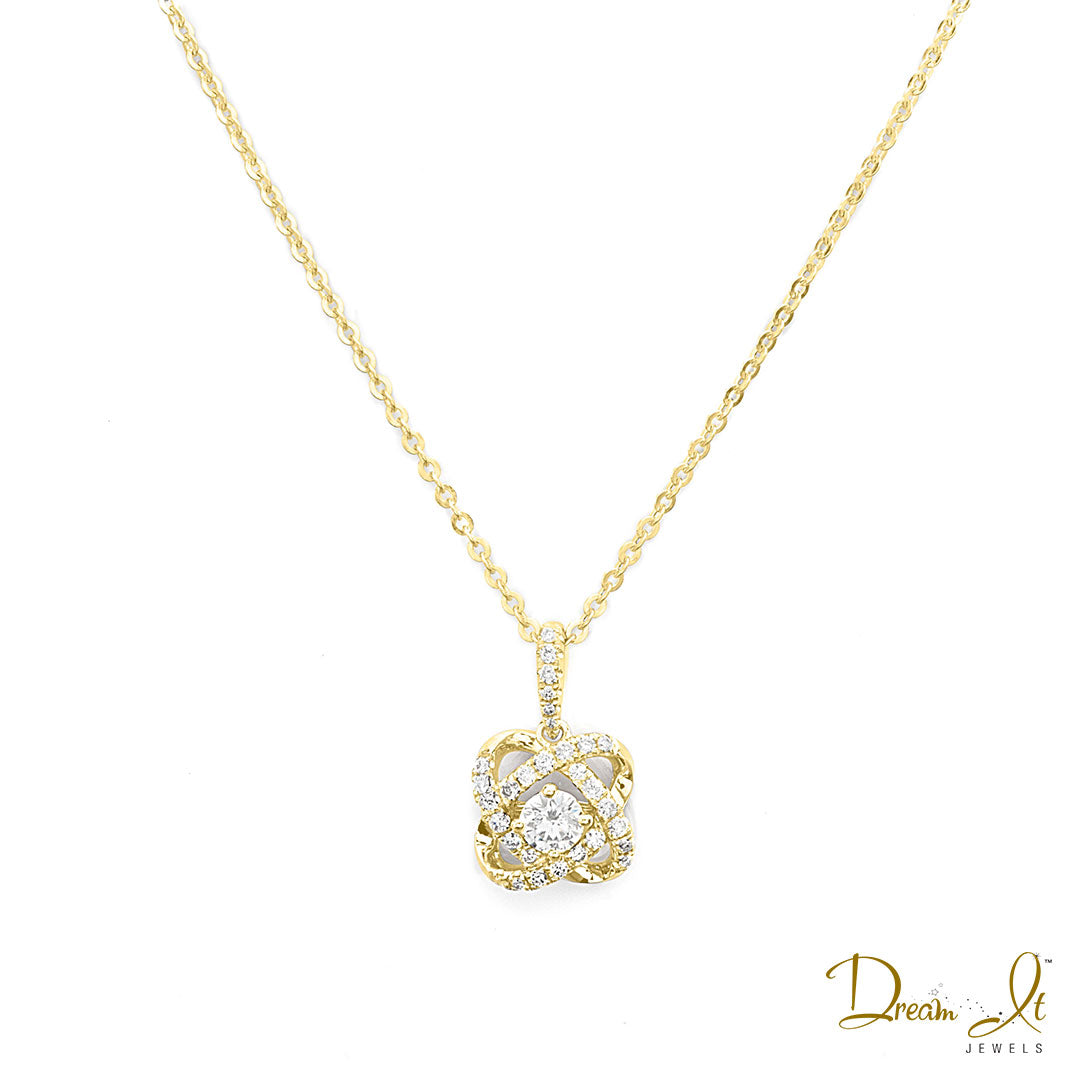 14 Karat Yellow Gold and Diamond (0.36ct) Pendant | Dream It Jewels 
