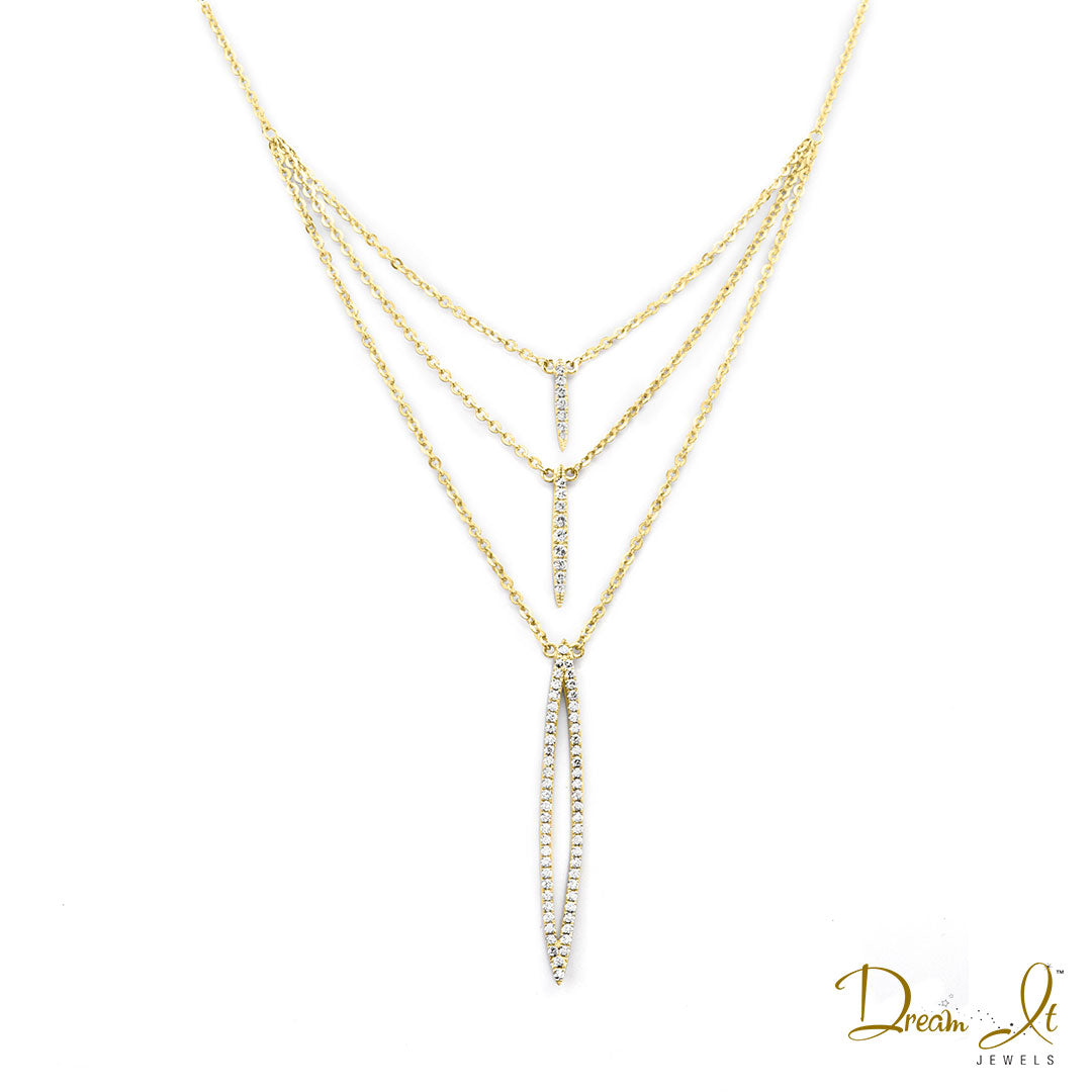 14 Karat Yellow Gold and Diamond (0.37ct) Necklace | Dream It Jewels 