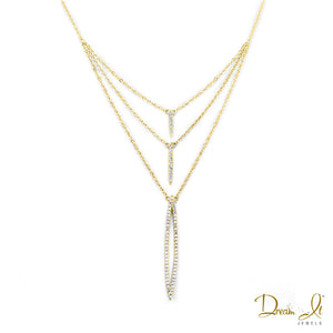 14 Karat Yellow Gold and Diamond (0.37ct) Necklace | Dream It Jewels 