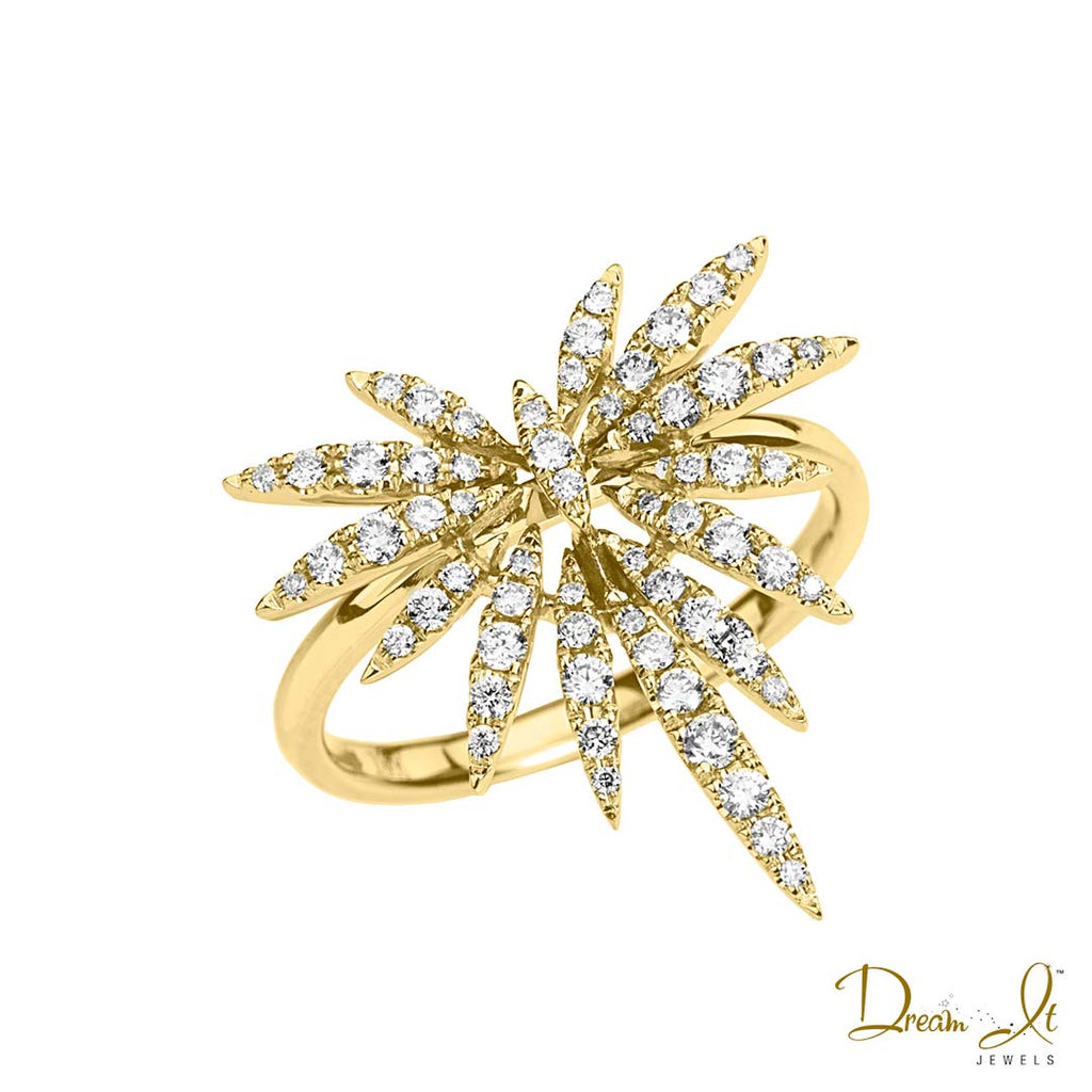 14 Karat Yellow Gold and Diamond (0.41ct) Cocktail Ring | Dream It Jewels 